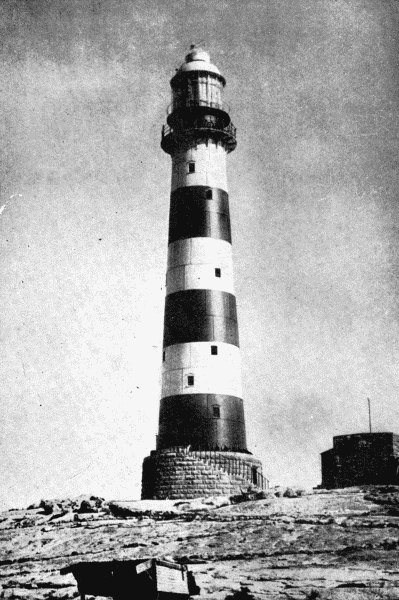By permission of Messrs. Chance Bros. and Co., Ltd., Birmingham


Dassen Island Lighthouse, Cape of Good Hope

This lighthouse, 80 feet high, is built of cast-iron plates, bolted together