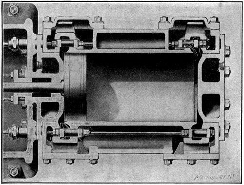Section through Cylinder of Engine of
the Four-valve Type