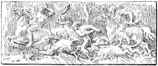 "A Boar Hunt" Bas-relief.