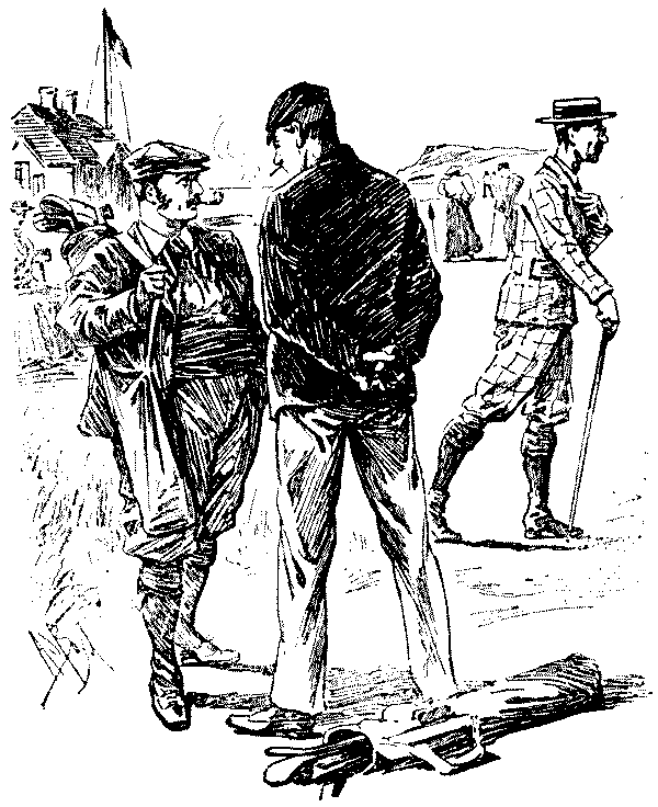Men talking about a passer-by.