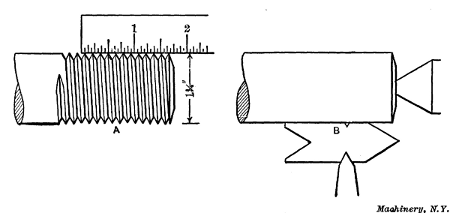 Measuring Number of Threads per Inch — Setting Thread Tool