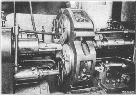 Detail View of New Britain Double-head Eight-spindle Machine, Boring, Reaming and Facing Castings