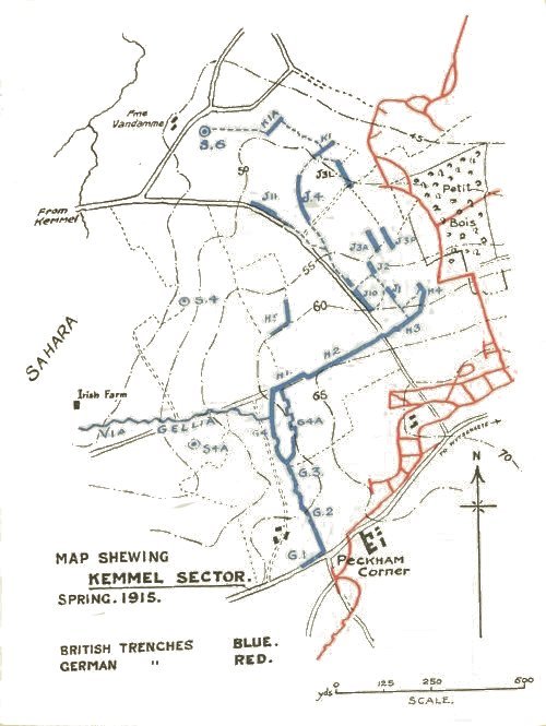 Map Shewing Kemmel Sector Spring. 1915.