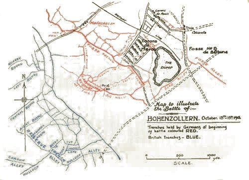 Map to illustrate the Battle of HOHENZOLLERN. October 13th-15th. 1915.