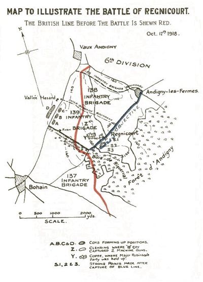 Map To Illustrate The Battle Of Regnicourt.
