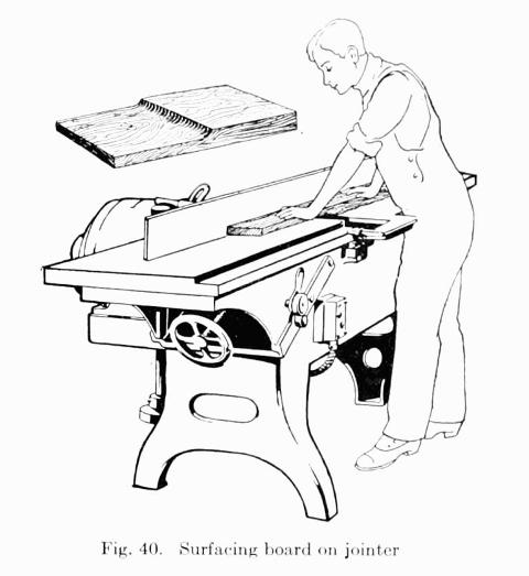 Fig. 40. Surfacing board on jointer