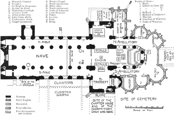 Plan of the Abbey Church of St. Mary, Tewkesbury.
