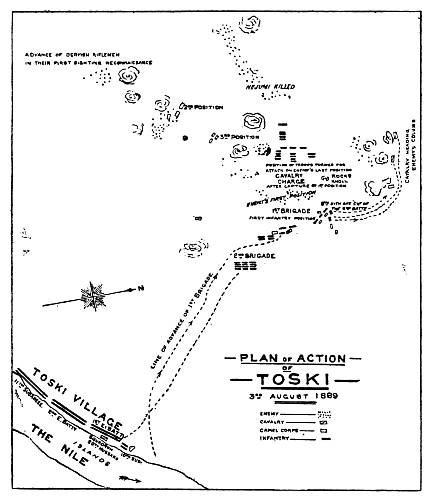 diagram: Plan of Action of Toaki, 3rd August 1889