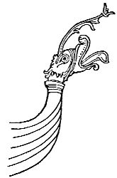 drawing of a dragon figure-head