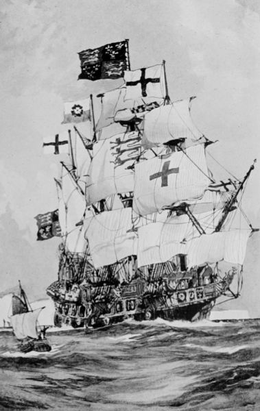 painting of a ship at sea