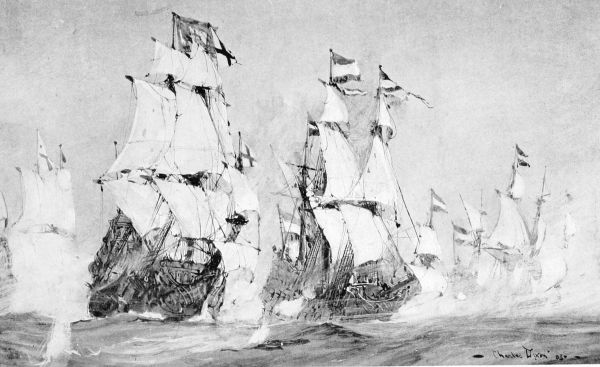 painting: sea battle