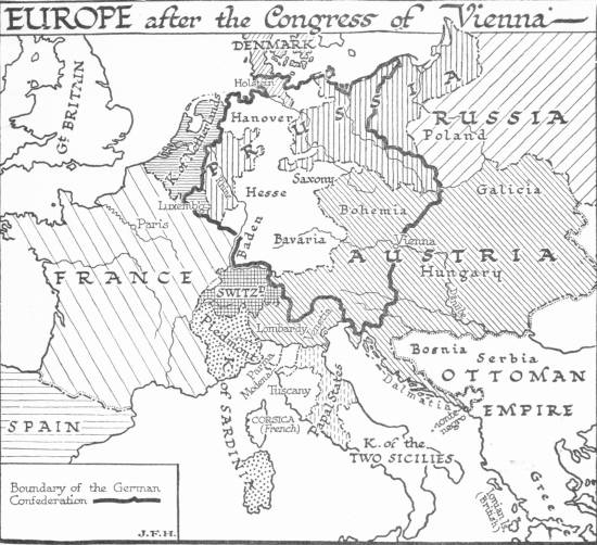 Map: Europe after the Congress of Vienna