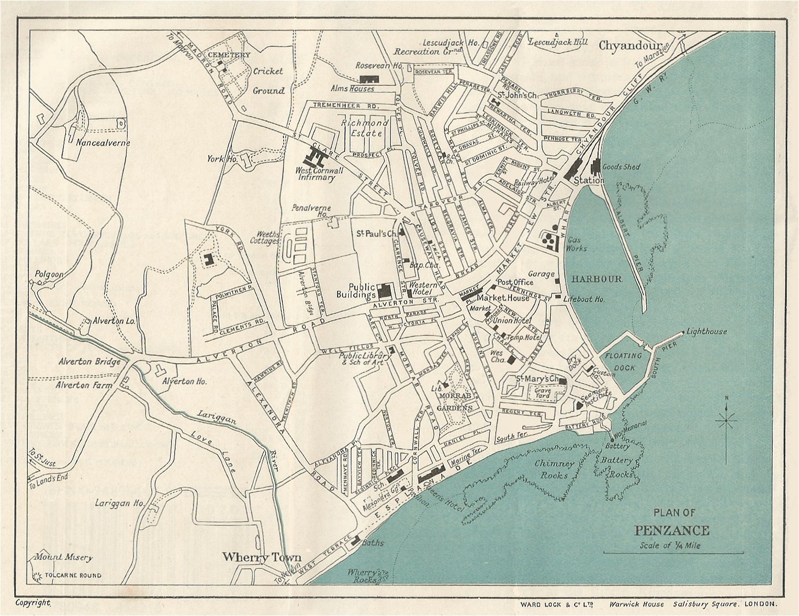 Map of Penzance c1924