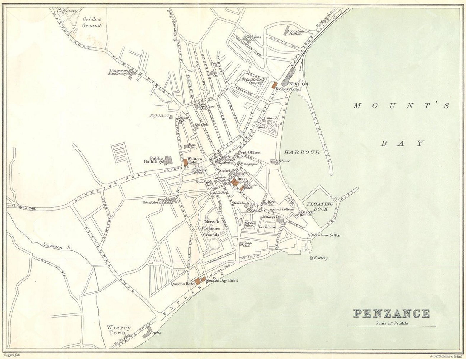 Map of Penzance c1897